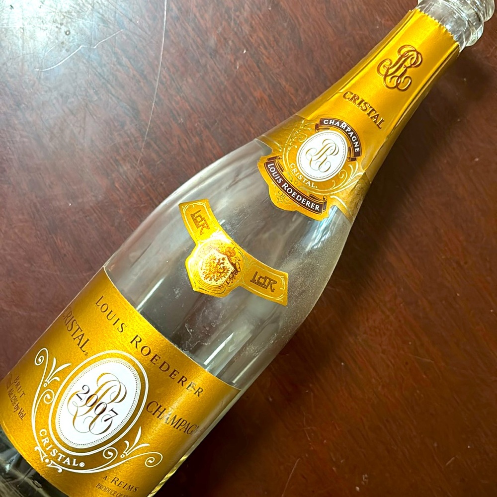 Cristal champagne Luis Roeder 2007 empty bottle in perfect condition 270 Ml